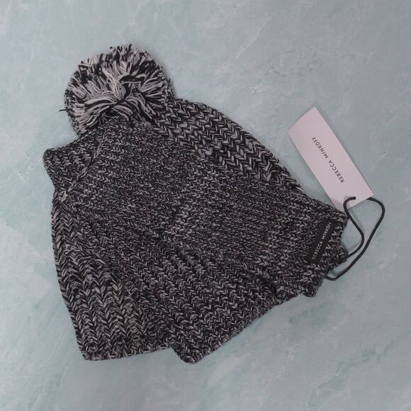 Rebecca Minkoff Marled Beanie & Arm Warmer Set In Black - NWT - Picture 3 of 7